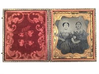 Cased Ambrotype of 2 Young Women w/ Identification