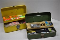 Two Tackle Boxes, Contents and Buck Fillet Knife