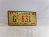 1976 Oklahoma Bicentennial License Plate