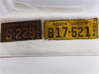1948 North Dakota License Plate & 1951 North