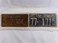 (2) 1959 Oklahoma License Plates