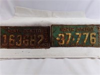 (2) 1953 North Dakota License Plates