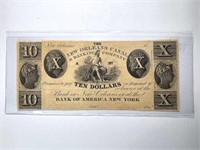 1830s New Orleans Canal $10 UNC Remainder