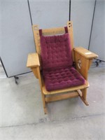 OAK ART & CRAFTS ROCKING ARMCHAIR