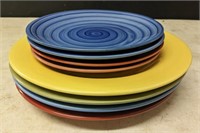 GROUP OF COLORED DISHES