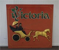 Vintage Victoria England Wooden Display Sign