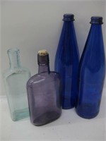 Colored Glass Bottle Lot