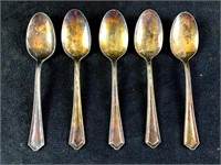 Set of (5) Victor Co. Silver Plate Spoons