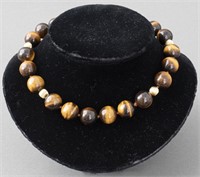 Tiger's Eye & Gold-Tone Beaded Collar Necklace
