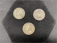 3 Wartime Jefferson Nickels