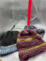 Lot of 3 Knit/Crochet Winter Beanies