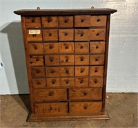 Primitive 34 Drawer Counter Top Apothecary Cabinet