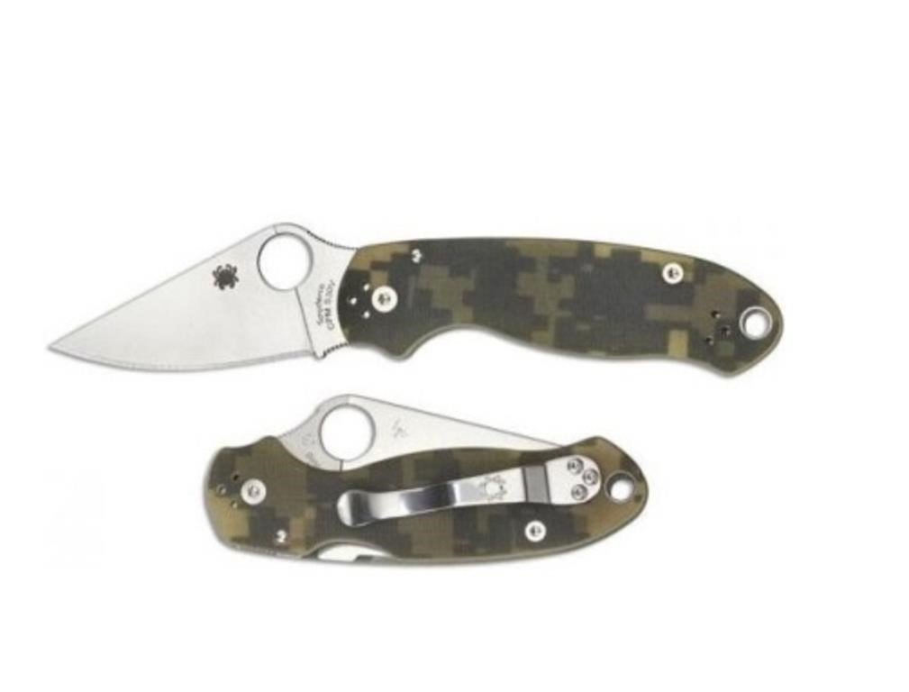 Spyderco Satin Digital Camo G10 Plain Para 3 Knife