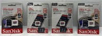 Lot of 4 SanDisk 32/128/256GB MicroSD Cards - NEW