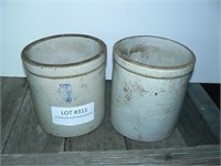 2 one-gallon stoneware crocks