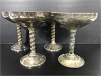 Set of 4 metal goblets
