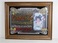 COCA-COLA  Reverse Painted Diner Mirror