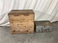 2 Boxes with no bottoms one wood-one metal