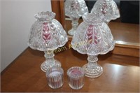 2 Glass / Crystal Candle Lamps & More