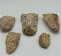 5 Native American slate- hatchet, arrowhead