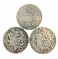 U. S. Morgan Silver Dollars 1878, 1890, 1902