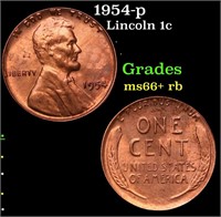 1954-p Lincoln Cent 1c Grades GEM++ RB