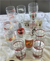 Coca Cola glasses - 14 assorted