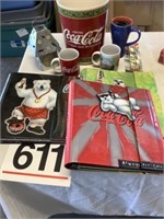 Coca Cola trapper keepers - 3, 2 mugs, trash can,