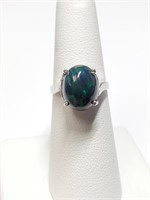 Certified10K  Black Opal(3ct) Ring