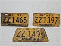 1957  INDIANA License Plates
