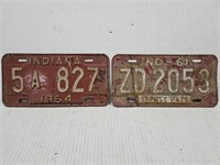 1964 INDIANA License Plates