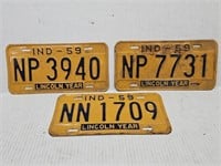 1959 INDIANA License Plates