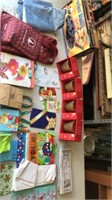 Gift bags and stuffing tissue, Christmas decor