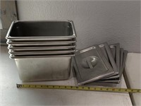 5-6 x 10 x6 inch steam table pans with lids