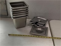 5-6 1/2 x 7 x 6 inch steam table pans with lids