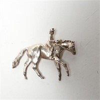 Betty W. Ruetenik Silver Equestrian Horse Brooch