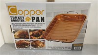 NEW COPPER TURKEY ROASTER PAN W/ RACK