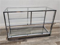 Vintage chrome and glass etagere mid century