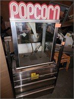 POPCORN MACHINE AN STAINLESS STEEL CONCESSION CART