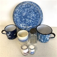 Mixed Lot Graniteware / Adv. Creamers / Other