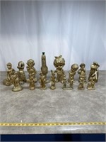 Assortment of gold painted figurines