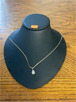 14K Gold Chain with Opal Pendant