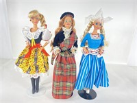 (3) VTG 1976 Barbies Of The World: Dutch, Scottish