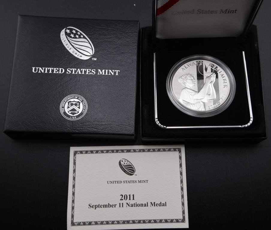 2011-W US One Troy Oz Silver Proof National Medal