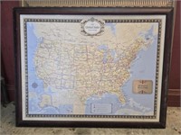 Framed US map