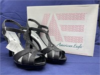 New Black Glittery American Eagle Heels Sz 7.5