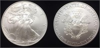 2- 1oz .999 Fine Silver Walking Liberty Coins
