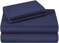 Queen size HOMEIDEAS Navy Blue Full Sheets Extra S