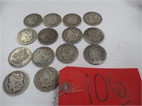 14 Morgan Silver Dollars