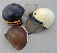 2 Vintage Motorcycle Helmets, Buco & Molly 1973
